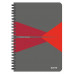Blok, A5, štvorčekový, 90 listov, laminovaná kartónová obálka, LEITZ "Office", sivá-červená