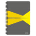 Blok, A5, linajkový, 90 listov, laminovaná kartónová obálka, LEITZ "Office", sivá-žltá