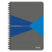 Blok, A5, linajkový, 90 listov, laminovaná kartónová obálka, LEITZ "Office", sivá-modrá