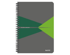Blok, A5, linajkový, 90 listov, laminovaná kartónová obálka, LEITZ "Office", sivá-zelená
