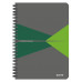 Blok, A5, linajkový, 90 listov, laminovaná kartónová obálka, LEITZ "Office", sivá-zelená
