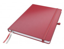Poznámkový zošit, exkluzívny, A4, linajkový, 80 listov, tvrdá obálka, LEITZ "Complete", červený