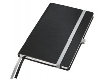 Zápisník, A5, linajkový, 80 strán, s tvrdou obálkou, LEITZ "Style", saténovo čierna
