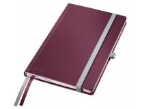 Zápisník, A5, štvorčekový, 80 strán, s tvrdou obálkou, LEITZ "Style", granátovo červená