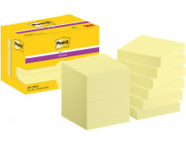 Samolepiaci bloček, 48x48 mm, 12x90 listov, 3M POSTIT "Super Sticky", žltý