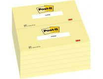 Samolepiaci bloček, 76x127 mm, 100 listov, 3M POSTIT, žltý