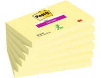 Samolepiaci bloček, 76x127 mm, 6x90 listov, 3M POSTIT "Super Sticky", žltý