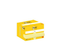 Samolepiaci bloček, 51x76 mm, 12x100 listov, 3M POSTIT, žltá