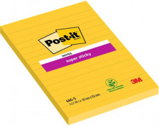 Samolepiaci bloček, 102x152 mm, 75 listov, linajkový, 3M POSTIT "Super Sticky", žltý