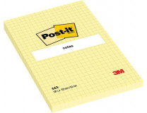 Samolepiaci bloček, 102x152 mm, 100 listov, štvorčekový, 3M POSTIT, žltý
