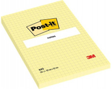 Samolepiaci bloček, 102x152 mm, 100 listov, štvorčekový, 3M POSTIT, žltý