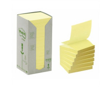 Samolepiaci bloček, "Z", 76x76 mm, 16x100 listov, ekologický, 3M POSTIT, žltý