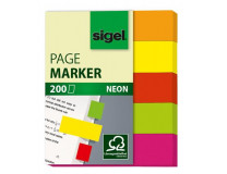 Záložky, papierové,  5x40 záložiek, 12x50 mm, SIGEL "Neon Mini", mix farieb