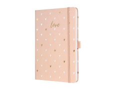 Zápisník, exkluzívny, 135x203 mm, linajkový, 87 listov, tvrdá obálka, SIGEL "Jolie", Rose Love