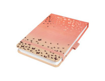 Zápisník, exkluzívny, 110x79 mm, bodkovaný, 79 listov, tvrdá obálka, SIGEL "Jolie" Butterfly Confetti Peach