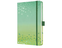Zápisník, exkluzívny, 135x203 mm, linajkový, 87 listov, tvrdá obálka, SIGEL "Jolie" Butterfly Confetti, limetková