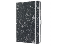 Zápisník, exkluzívny, 135x203 mm, linajkový, 87 listov, tvrdá obálka, SIGEL "Jolie", Cosmic Fantasy Black