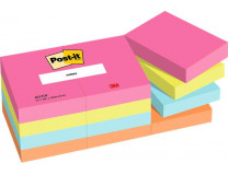 Samolepiaci bloček, 38x51 mm, 12x100 listov, 3M POSTIT "Poptimistic", mix farieb