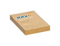 Samolepiaci poznámkový blok, 76x51 mm, 100 lap, STICK N "Kraft Notes", hnedá