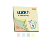 Samolepiaci poznámkový blok, 76x76 mm, 100 listov, STICK N, pastelové farby