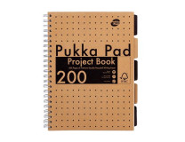 Špirálový zošit, A4, linajkový, 100 listov, PUKKA PAD "Kraft project book"