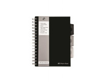 Špirálový zošit, A5, linajkový, 125 strán, PUKKA PAD "Black project book", čierna