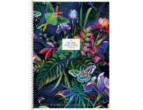 Špirálový zošit, štvorčekový, A4+, 80 listov, SHKOLYARYK "The tropic paradise", mix