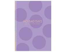Špirálový zošit, B5, štvorčekový, 80 listov, tvrdá obálka, SHKOLYARYK "No bad days", mix