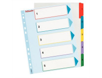 Register, laminovaný kartón, A4 maxi, 1-5, prepisovateľný, ESSELTE
