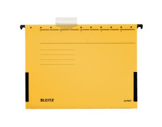 Závesná zakladacia doska, s bočnicami, kartón, A4, LEITZ "Alpha", žltá