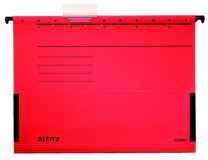 Závesná zakladacia doska, s bočnicami, kartón, A4, LEITZ "Alpha", červená