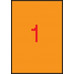 Etikety, 210x297 mm, farebné, APLI, neónové oranžové, 100 etikiet/bal