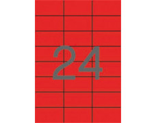Etikety, 70x37 mm, farebné, APLI, červené, 2400 etikiet/bal