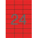 Etikety, 70x37 mm, farebné, APLI, červené, 2400 etikiet/bal