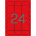 Etikety, 64x33,9 mm, farebné, zaoblené rohy, APLI, neónové červené, 480 etikiet/bal