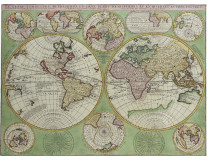 Podložka na stôl, obojstranná, STIEFEL  "Antik Föld/ Antická mapa sveta" - výrobok v MJ