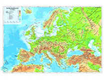 Podložka na stôl, obojstranná, STIEFEL  "Európa dombozata/ Reliéfna mapa Európy" - výrobok v MJ