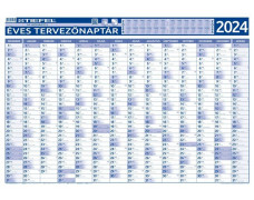 Ročný plánovací a projektový kalendár, dvojstranný, kovová lišta, 70x100 cm, rok 2024 (HU), STIEFEL