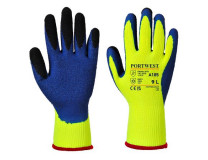 Ochranné rukavice, latex, veľkosť: M "Duo-Therm", žlté-modré