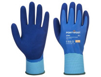Ochranné rukavice, latexové, latexová pena, máčaná dlaň, veľ. XL, "Liquid Pro", modrá