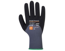 Ochranné rukavice, nylonové, nitrilová pena, XL, "DermiFlex Ultra Plus", sivo-čierna
