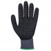 Ochranné rukavice, nylonové, nitrilová pena, XL, "DermiFlex Ultra Plus", sivo-čierna