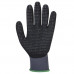 Ochranné rukavice, nylonové, nitrilová pena, M, "DermiFlex Ultra Plus", sivo-čierna