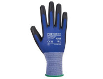 Ochranné rukavice, nylonové, dlaň potiahnutá PU, L, "Senti-Flex", modrá