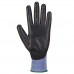 Ochranné rukavice, nylonové, dlaň potiahnutá PU, XL, "Senti-Flex", modrá