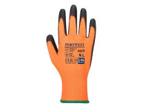 Ochranné rukavice, HPPE, odolné proti prerezaniu, S, "Cut 5", oranžová
