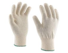 Ochranné rukavice, pletené, bavlna, veľkosť: 7, biele