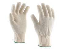 Ochranné rukavice, pletené, bavlna, veľkosť: 12, biele