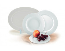 Dezertný tanier, porcelán, 19 cm, 6 ks, ROTBERG, "Basic", biely