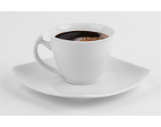 Kávová a čajová súprava, porcelán, hranatá, 25 cl, 6 ks, ROTBERG, "Quadrate", biela